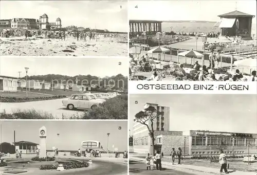 Binz Ruegen Kurhaus Strand Urlauberdorf Konzertpavillon Uhr FDGB Erholungsheim Restaurant Ostseebad Kat. Binz