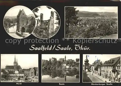 Saalfeld Saale Saaltor Ruine Markt Kirche Saale Blankenburger Strasse Kat. Saalfeld