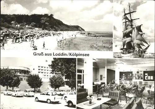 Koelpinsee Loddin Strand Segelschulschiff Wilhelm Pieck FDGB Erholungsheim Bar Kat. Loddin