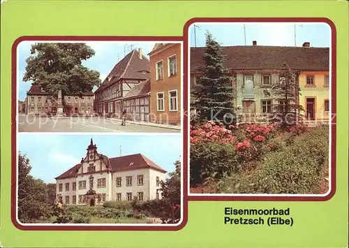 Pretzsch Elbe Markt Kinderheim ehem. Schloss Stadtbibliothek Eisenmoorbad Kat. Bad Schmiedeberg