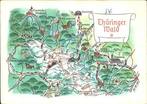 Oberhof Thueringen Thueringer Wald Landkarte Kat. Oberhof Thueringen