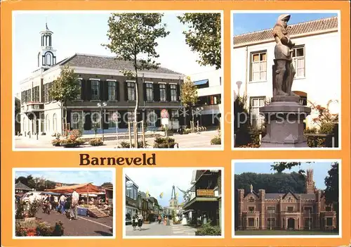 Barneveld Gelderland Rathaus Denkmal Statue Markt Strassenpartie Schloss Kat. Barneveld