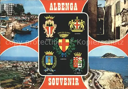 Albenga Strand Gasse Uferstrasse Kueste Insel Wappen Kat. Albenga