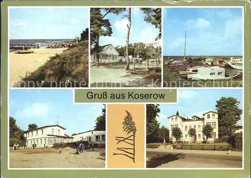 Koserow Ostseebad Usedom Strand Campingplatz Hafen Achterwasser FDGB Erholungsheim Rat der Gemeinde Kat. Koserow