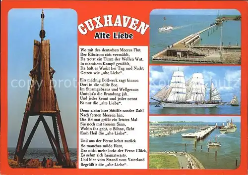 Cuxhaven Nordseebad Alte Liebe Gedicht Mole Hafen Segelschiff Kat. Cuxhaven