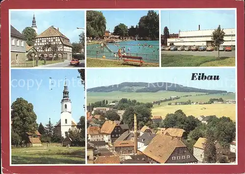 Eibau Ortsmotiv Freibad Sporthalle Am Kottmar Kirche Kat. Eibau