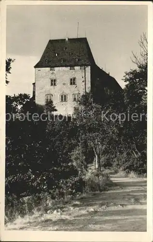 Burgk Saale Orla Kreis Schloss vom Sophienweg Kat. Burgk
