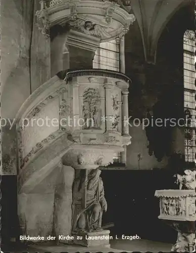 Lauenstein Erzgebirge Bildwerke der Kirche Kanzel Kat. Geising