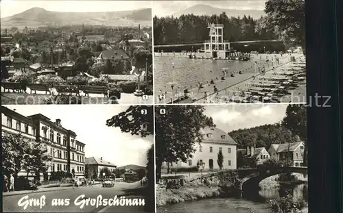 Grossschoenau Sachsen Panorama Blick vom Hutberg Waldstrandbad Pestalozzischule Museum Kat. Grossschoenau Sachsen