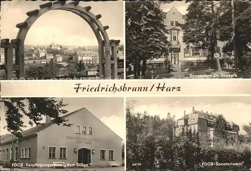 Friedrichsbrunn Harz FDGB Sanatorium Verpflegungsstaette Kat. Friedrichsbrunn