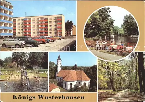 Koenigs Wusterhausen Heinrich Heine Strasse HO Gaststaette Strandbad Neue Muehle Stadtkirche Tiergarten Kat. Koenigs Wusterhausen