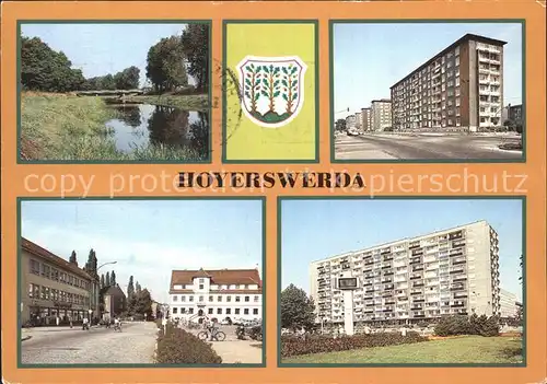 Hoyerswerda Elsterbruecke Wilhelm Pieck Strasse Wohnblock Rathaus Zentrum Kat. Hoyerswerda