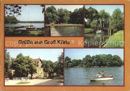 Gross Koeris Klein Koeriser See Freibad Schulzensee Zugbruecke Moddergraben Hafen Boot Kat. Gross Koeris