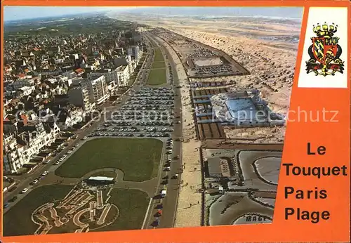 Le Touquet Paris Plage Boulevard de la Mer et la Plage vue aerienne Kat. Le Touquet Paris Plage