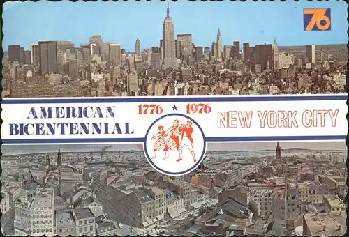 ks17413 New York City American Bicentennial Manhatten Skyscrapers hand colored p
