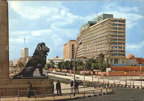 Cairo Egypt Hilton Hotel Loewenskulptur Kat. Cairo