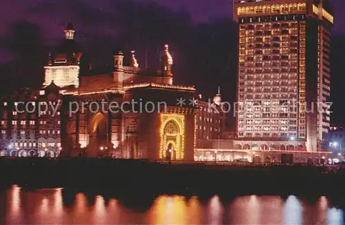 Bombay Mumbai Taj Mahal Hotel Taj Intercontinental Hotel illuminated at night / Bombay /