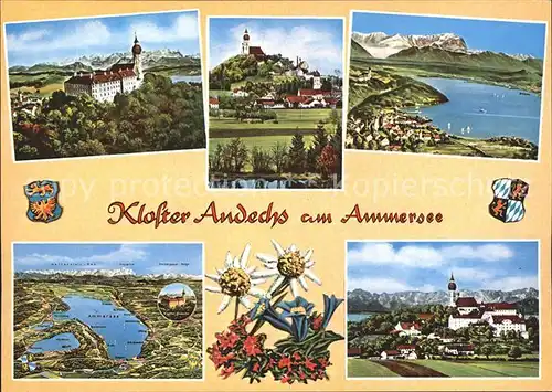 Andechs Kloster am Ammersee Umgebungskarte Alpen Flora Kat. Andechs
