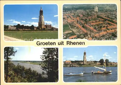 Rhenen Cuneratoren Turm Rhein Boot Fliegeraufnahme Kat. Rhenen