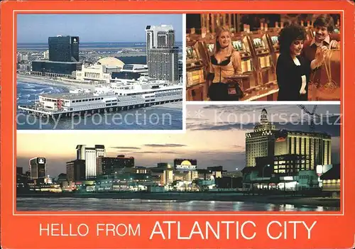 Atlantic City New Jersey Ocean One Mall Convention Hall Casino Hotels Playing Slot Machines Skyline at sunset Kat. Atlantic City