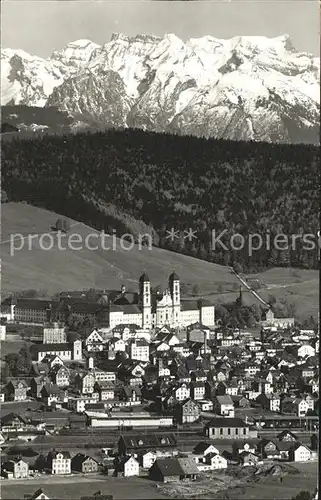 Einsiedeln SZ Blick auf das Kloster Alpenpanorama Kat. Einsiedeln