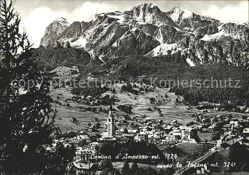 Cortina d Ampezzo Panorama mit Tofane Dolomiten Kat. Cortina d Ampezzo