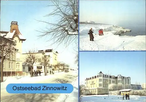 Zinnowitz Ostseebad Karl Marx Strasse Strand Ferienheim IG Wismut Glueck auf im Winter