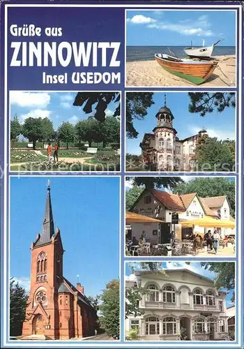 Zinnowitz Ostseebad Park Strand Boot Ferienheim Gaststaette Kirche