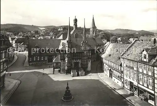 Wernigerode Harz Rathaus Blick vom Hotel Weisser Hirsch Kat. Wernigerode