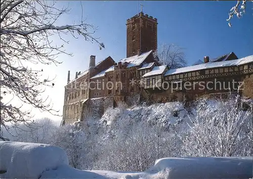 Eisenach Thueringen Wartburg im Winter Kat. Eisenach