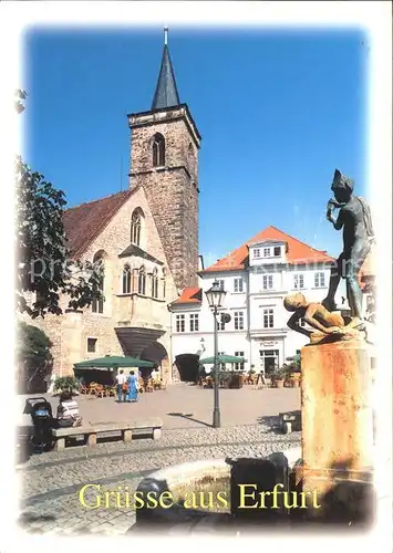 Erfurt Wenigemarkt aegidienkirche Brunnen Kat. Erfurt