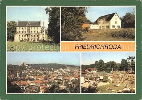 Friedrichroda Schloss Reinhardsbrunn Gaststaette Ferienheim Tanzbuche Ortsansicht Freibad Kat. Friedrichroda