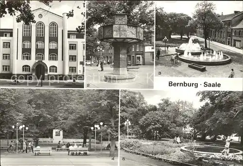 Bernburg Saale Rat des Kreises Weltzeituhr Karl Marx Platz Lindenplatz Marx Engels Denkmal Parkanlagen Kat. Bernburg