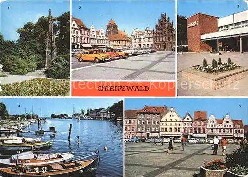 Greifswald Mecklenburg Vorpommern Rubenowdenkmal Platz der Freundschaft HOG Buddenhus Hafen Wieck Kat. Greifswald