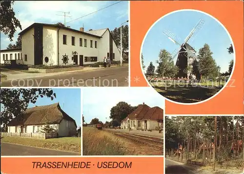 Trassenheide Usedom Gaststaette Seeklause Muehle Jugenderholungszentrum ehem. Fischerhaus Bahnhof Finnhuetten Kat. Trassenheide