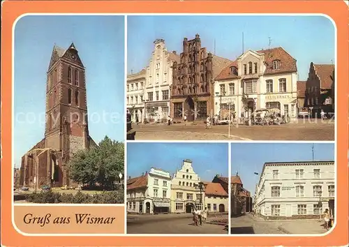 Wismar Mecklenburg St Marien Kirche Markt Loewenapotheke Kulturhaus der MTW