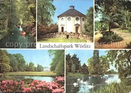 Woerlitz Landschaftspark Kanal Gotisches Haus Vestatempel Palmengarten Floratempel Walloch See Kat. Woerlitz