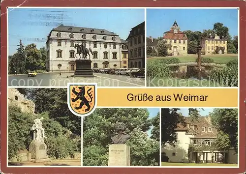 Weimar Thueringen Platz der Demokratie Kavaliershaeuser Belvedere Shakespeare Denkmal Puschkin Schloss Tiefurt Kat. Weimar