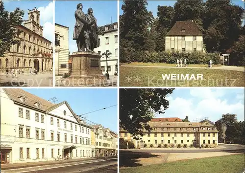 Weimar Thueringen Rathaus Goethe Schiller Denkmal Goethes Gartenhaus Park Hotel Haus der Frau von Stein Kat. Weimar