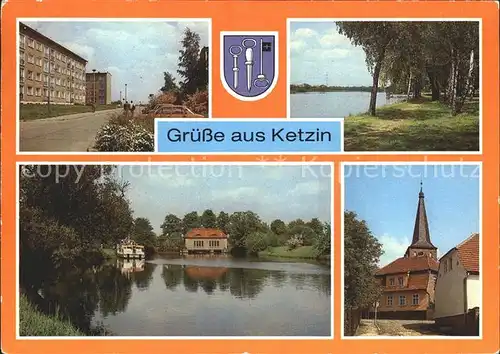 Ketzin Neubauten Wilhelm Pieck Ring Uferpromenade Havel OT Paretz Schleuse Dampfer Kirche Kat. Ketzin