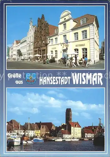 Wismar Mecklenburg Gaststaette Restaurant Hafenpanorama Hansestadt Kirche