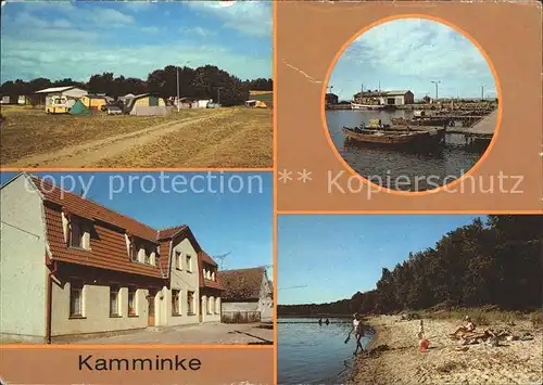 Kamminke Campingplatz Hafen Konsum Gaststaette Haffblick Strand Kat. Kamminke