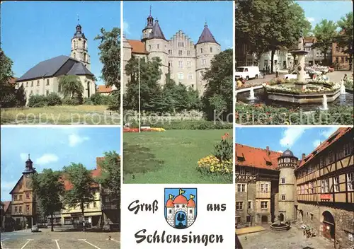 Schleusingen Kirche Markt Schloss Bertholdsburg Brunnen Kat. Schleusingen