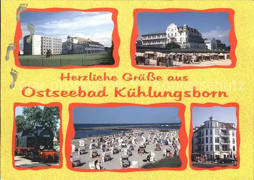 Kuehlungsborn Ostseebad Dampflokomotive Kurhotel Ferienheim Strand Kat. Kuehlungsborn