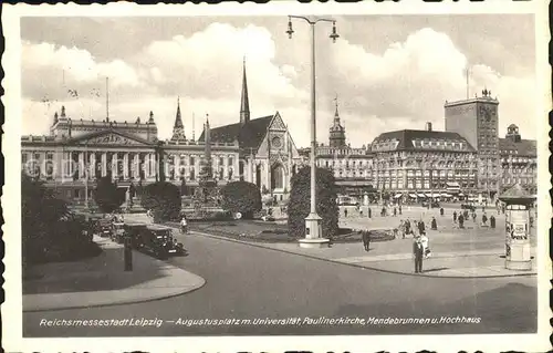 Leipzig Messestadt Augustusplatz Paulinerkirche Mendebrunnen Kat. Leipzig