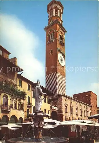 Verona Veneto Scorcio Piazza Erbe e Torre dei Lamberti Kat. Verona