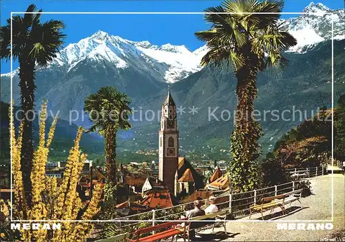 Merano Suedtirol Tappeinerweg gegen Zielpitze Kat. Merano