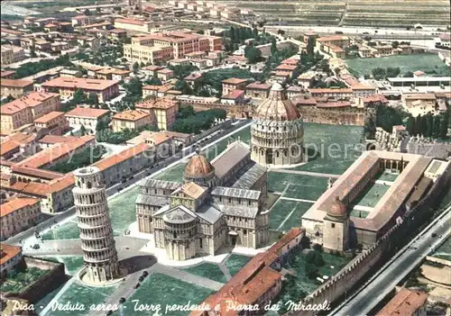 Pisa Schiefer Turm mit Kirche Fliegeraufnahme Kat. Pisa