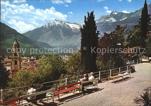 Merano Suedtirol Tappeinerweg gegen Zugspitze Kat. Merano