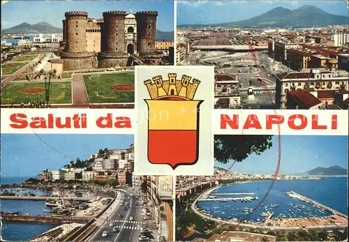 Napoli Neapel Fliegeraufnahme Hafen Schloss Kat. Napoli